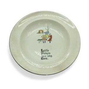 Frank Beardmore & Co Child’s Plate “Little Pitchers Have Long Ears” Nursery Dish